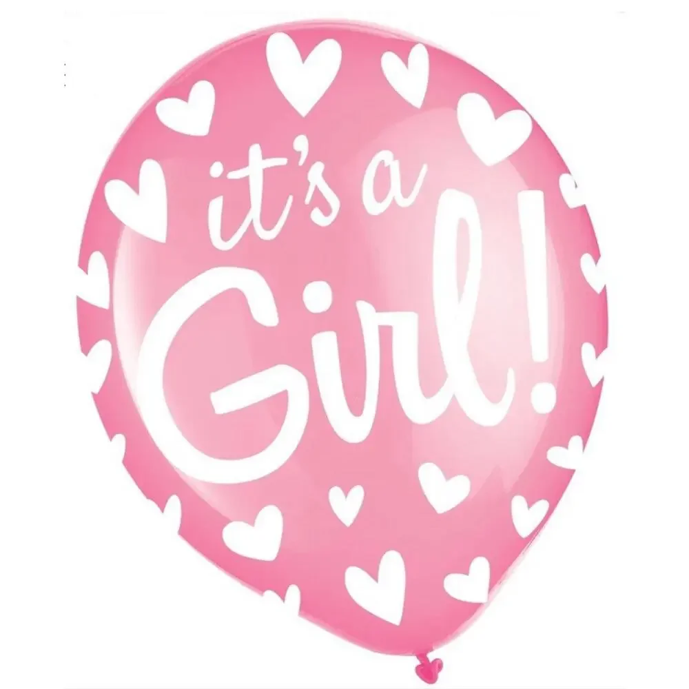 100 Pcs “It's a Girl Balloons” 12” Pink Girl Latex Balloons for Baby Shower NEW